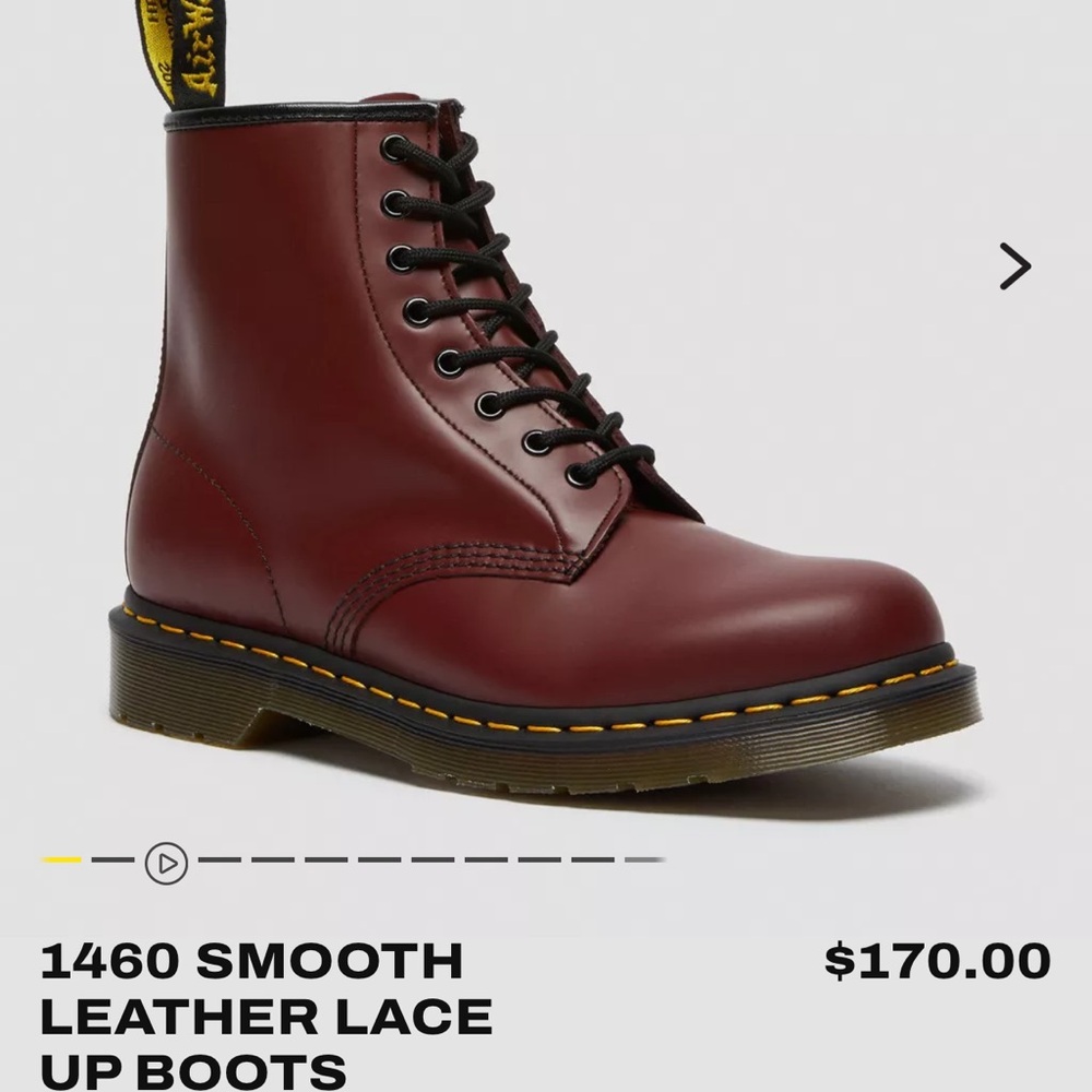 Dr. Marten 1460 Smooth Leather Lace Up Boot Cherry Red